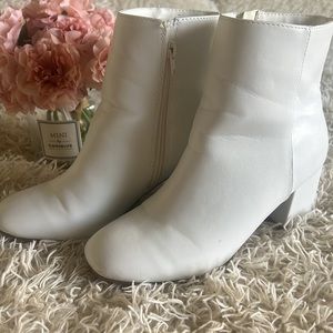 White ankle boots